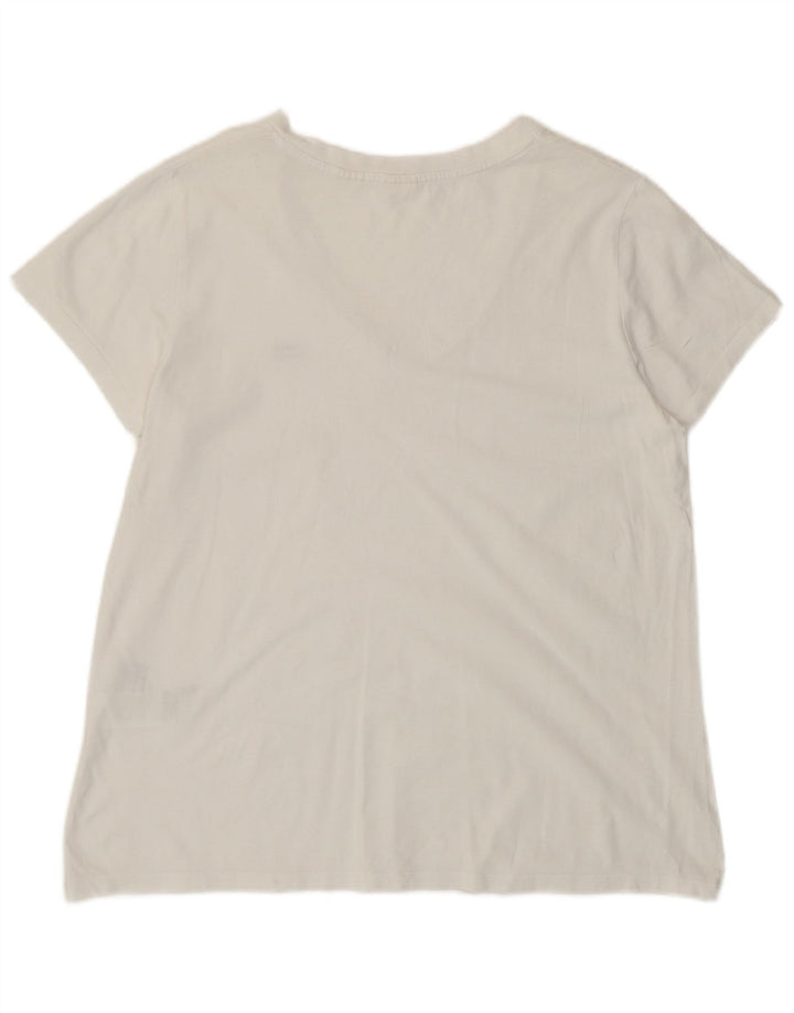Levi's Dame T-Shirt Top UK 14 Stor Hvid Bomuld