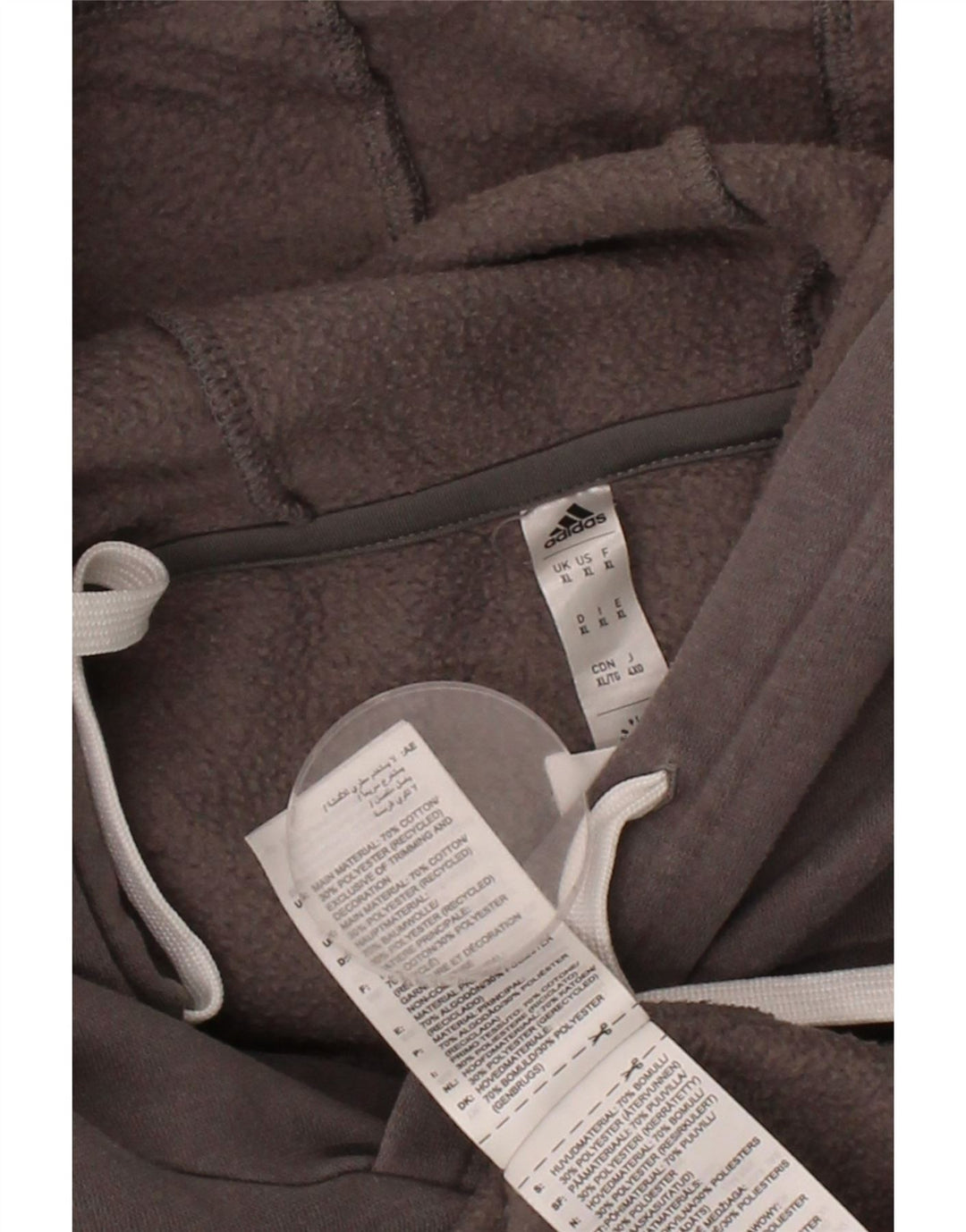 ADIDAS Mens Hoodie Jumper XL Grey Cotton Vintage Adidas and Second-Hand Adidas from Messina Hembry 