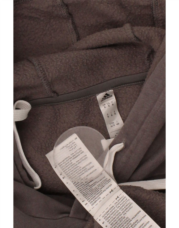 ADIDAS Mens Hoodie Jumper XL Grey Cotton Vintage Adidas and Second-Hand Adidas from Messina Hembry 