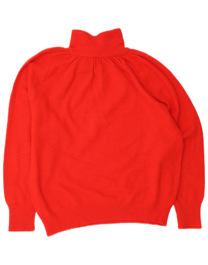 Vintage Dame Oversized rullehals sweater IT 40 Lille rød uld