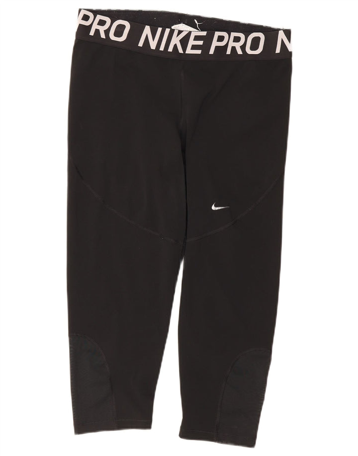 Nike Dame Dri Fit Capri Leggings UK 18 XL Sort Polyester