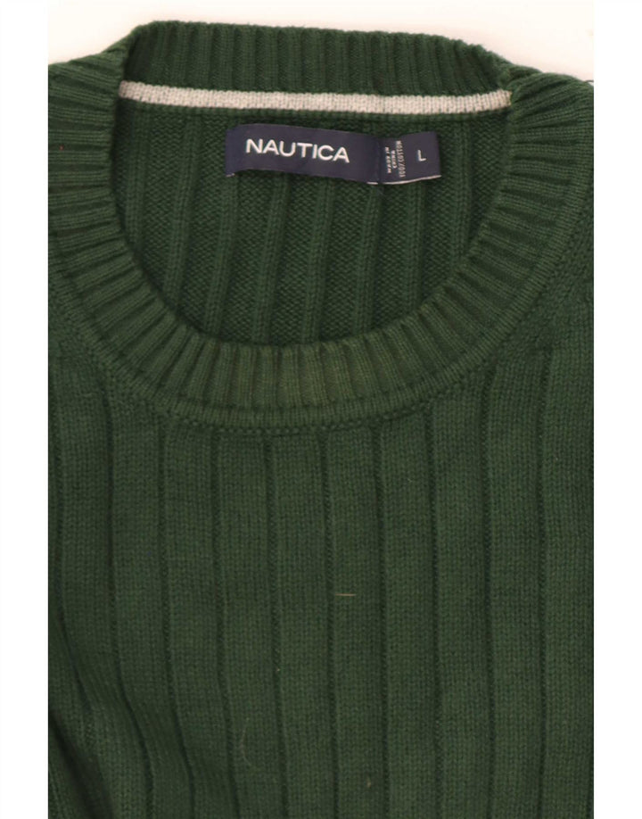 Nautica Herre Crew Neck Jumper Sweater Large Green