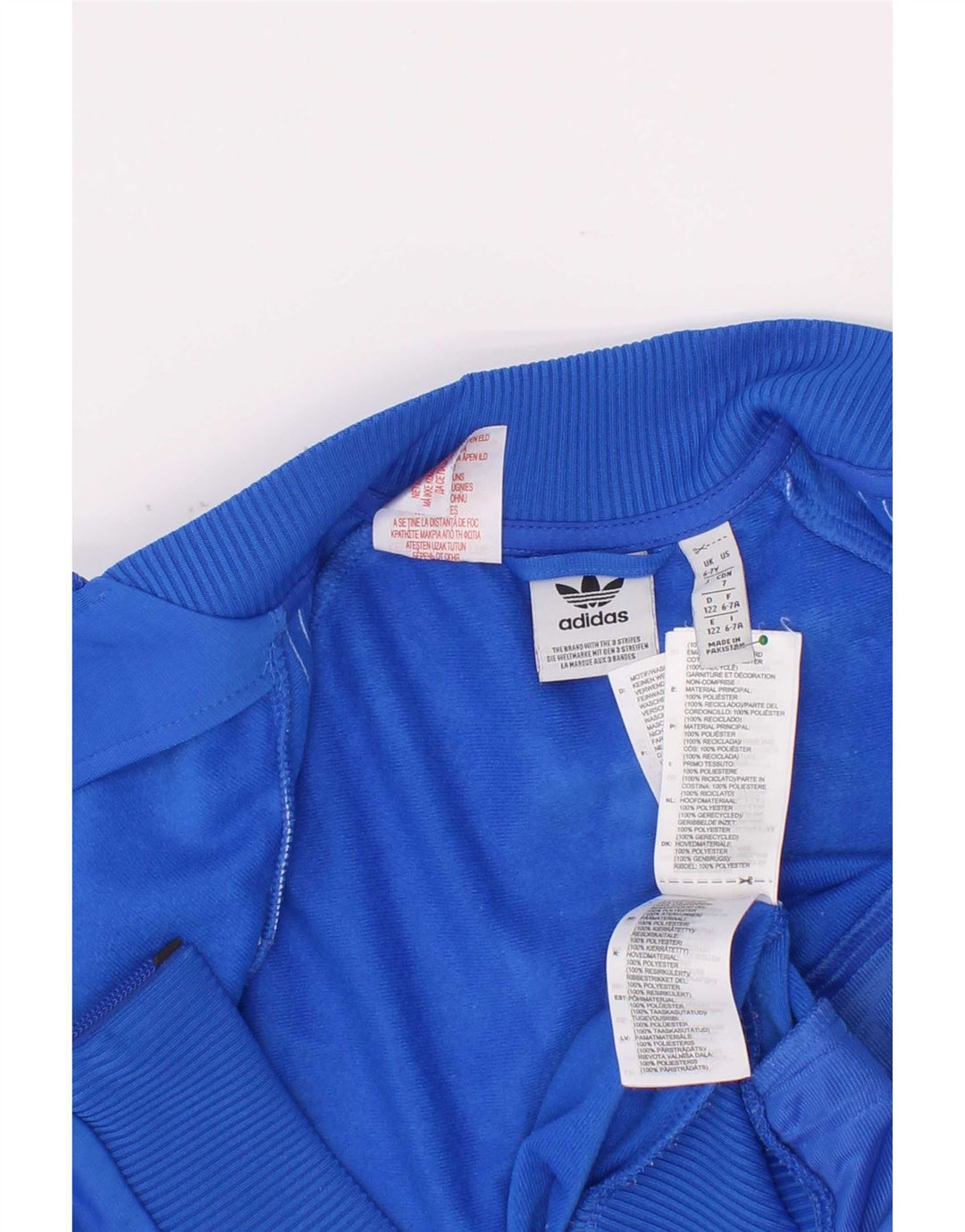 Adidas Drenge Træningsdragt Topjakke 6-7 År Blå Polyester