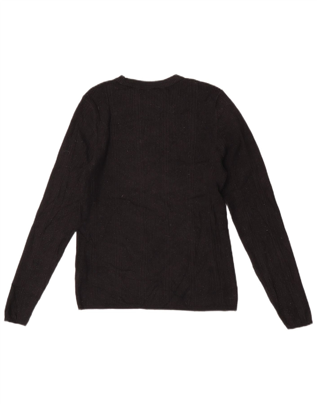 Marks & Spencer Dame Boat Neck Jumper Sweater UK 12 Medium Black Viscose