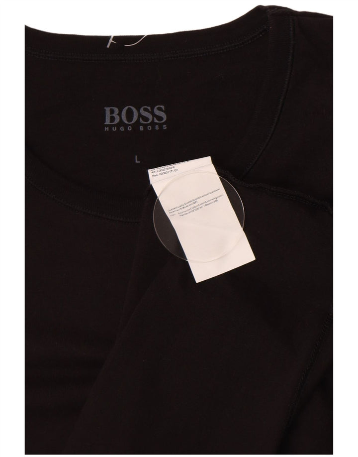 Hugo Boss Herre T-Shirt Top Stor Sort Bomuld