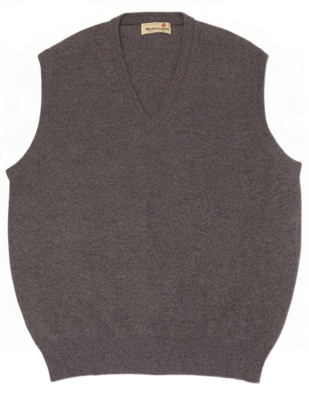 Munrospun Herrevest Tank Top EU 52 Stor Grå Uld