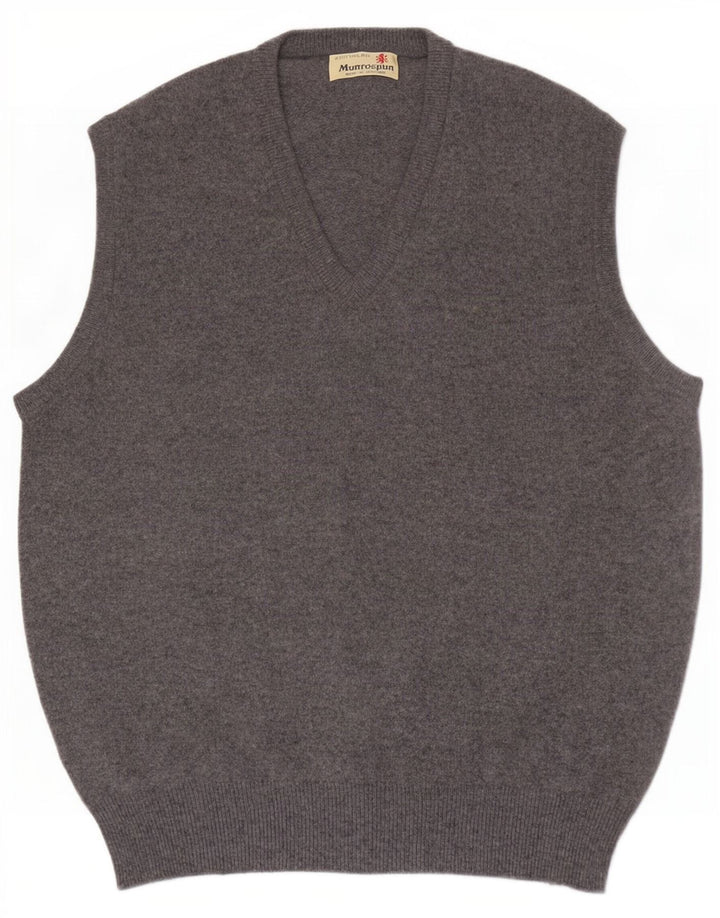 Munrospun Herrevest Tank Top EU 52 Stor Grå Uld
