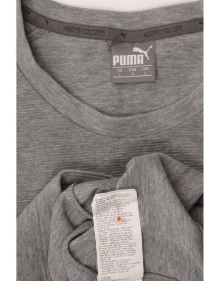 Puma Herre Top Langærmet Stor Grå Colourblock Bomuld
