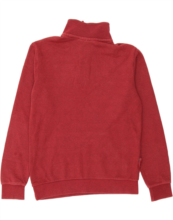 MOUNTAIN WAREHOUSE Mens Zip Neck Sweatshirt Jumper Small Burgundy Cotton Vintage Mountain Warehouse and Second-Hand Mountain Warehouse from Messina Hembry 
