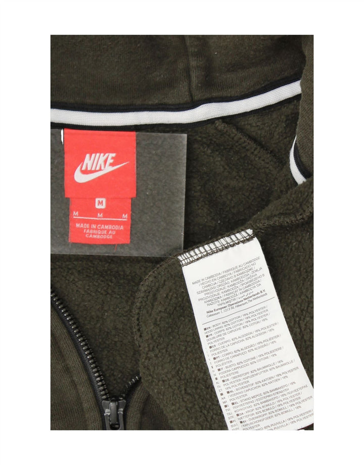 NIKE Womens Zip Hoodie Sweater UK 14 Medium Green Cotton Vintage Nike and Second-Hand Nike from Messina Hembry 