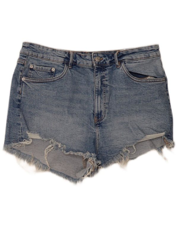 Zara Dame Denim Shorts EU 36 XL W36 Blå Bomuld