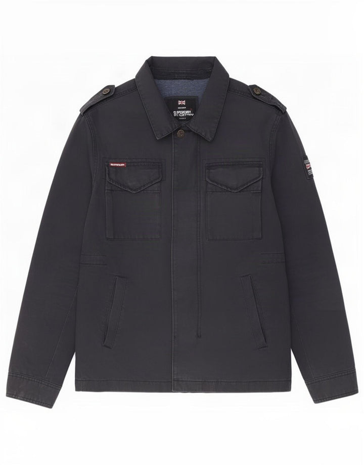 Superdry Herre Military Jacket UK 38 Medium Black Bomuld