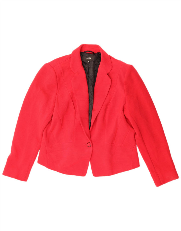 Marks & Spencer Dame 1 Knap Blazer Jacket UK 18 XL Rød Polyester