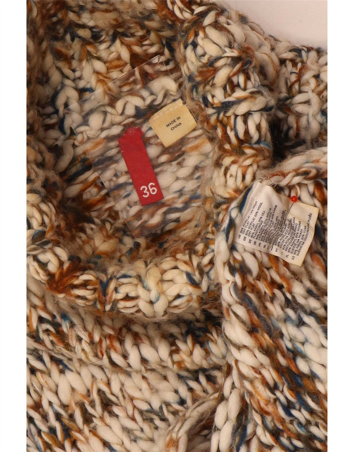 Delt Dame Roll Neck Jumper Sweater EU 36 Small Multicolored Flecked