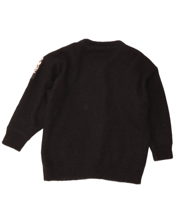 Lady Charme Dame Cardigan Sweater EU 44/46 XL Sort Dyretryk Akryl