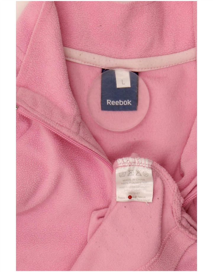 Reebok Dame Fleece Jumper med lynlås DK 16 Stor Pink Polyester