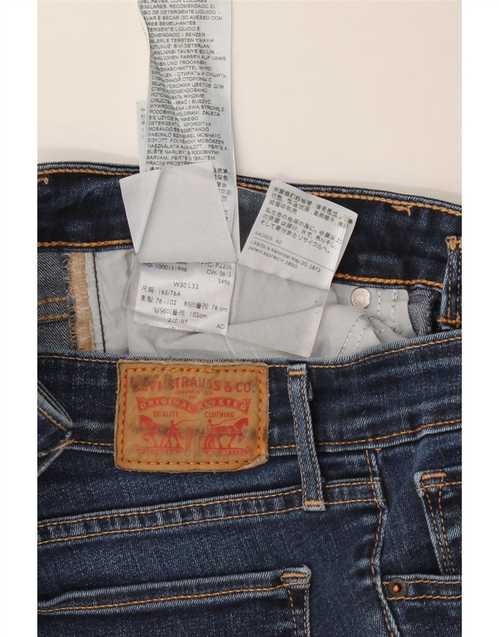 LEVI'S Kvinders 714 Straight Jeans W30 L32 Blå Bomuld