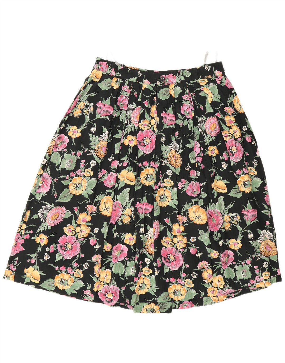 C&A plisseret nederdel til kvinder W30 Medium Black Floral Viscose