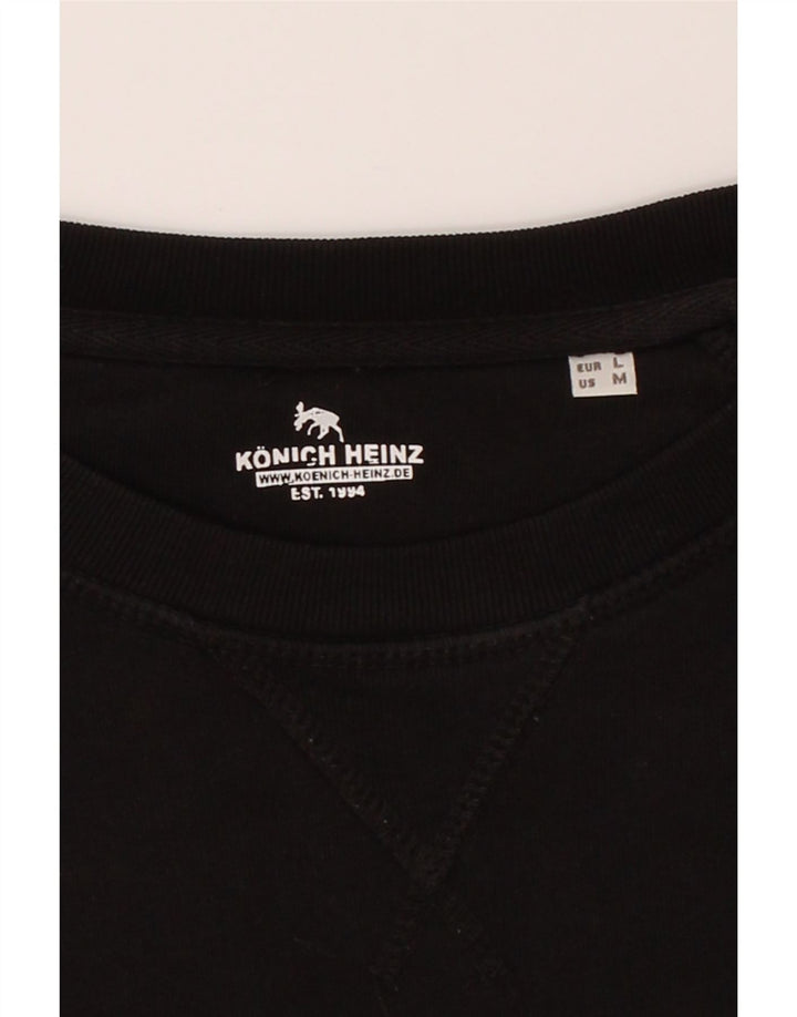 VINTAGE Mens Sweatshirt Jumper Medium Black Cotton Vintage Vintage and Second-Hand Vintage from Messina Hembry 