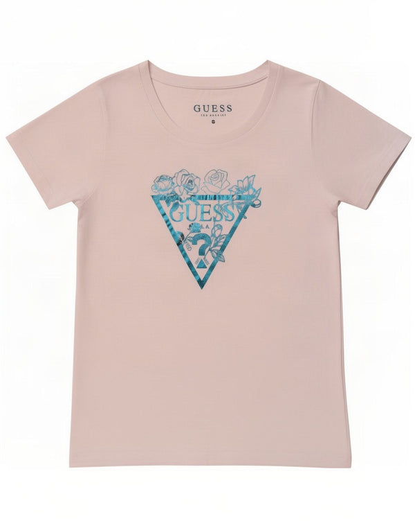 Guess Graphic T-Shirt Top UK 10 Small White