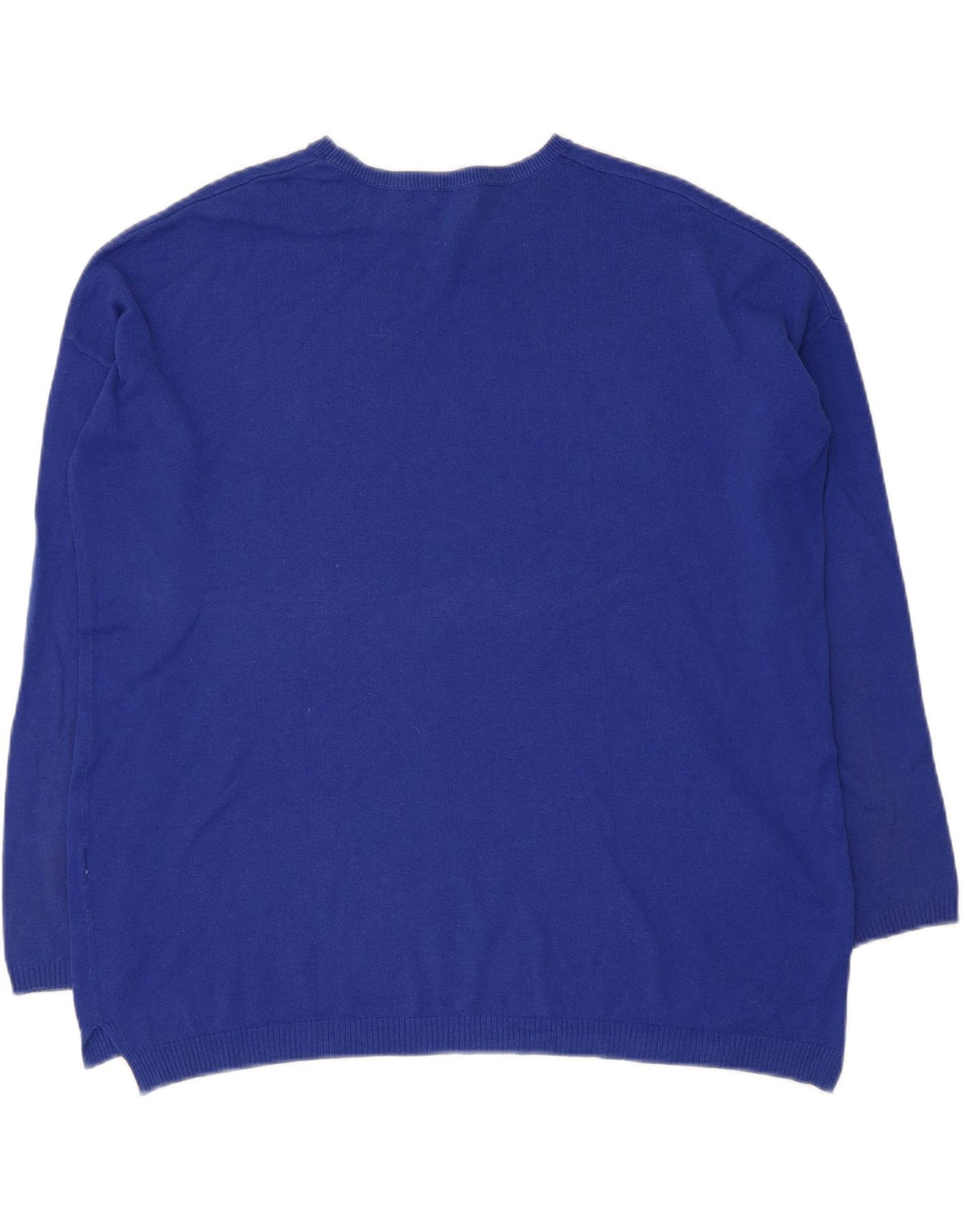 Zara Dame Oversized Crew Neck Jumper Sweater UK 10 Small Blue