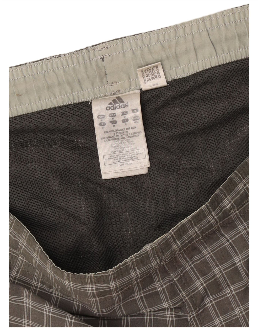 Adidas Badeshorts til mænd mellemgrå ternet polyester