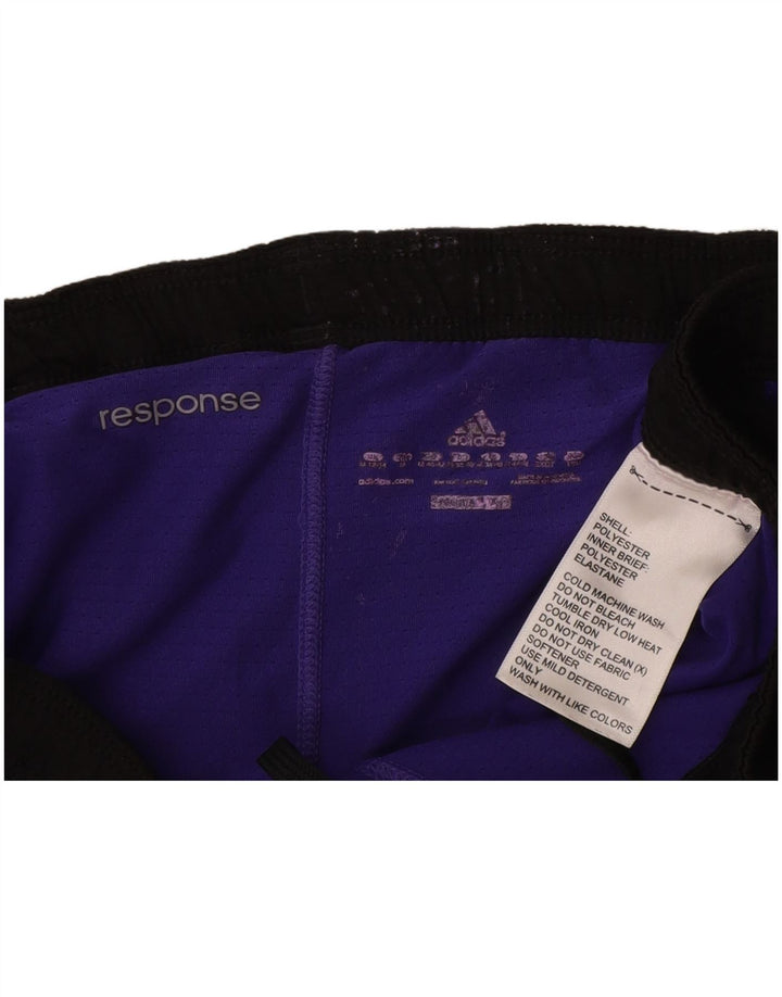 Adidas sportsshorts til kvinder UK 12/14 Medium Black Colourblock Polyester