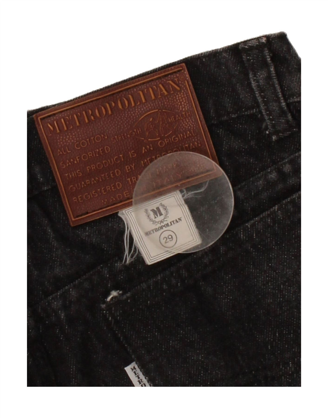 METROPOLITAN Womens Denim Skirt W29 Medium  Black Cotton Vintage Metropolitan and Second-Hand Metropolitan from Messina Hembry 