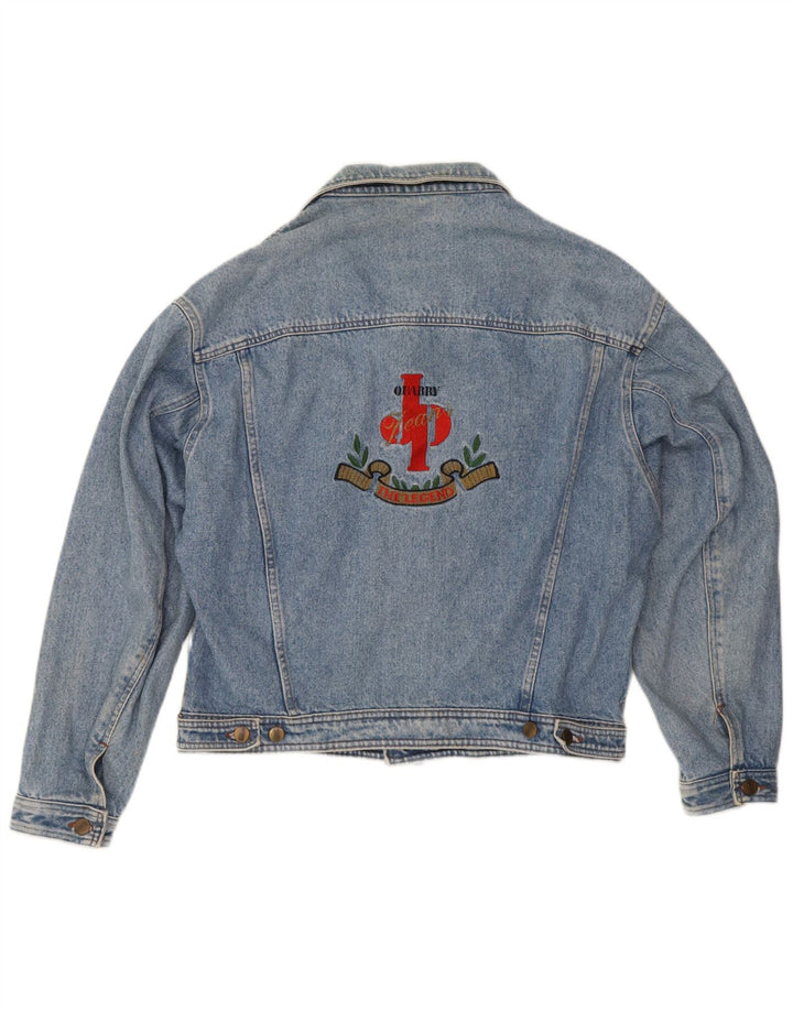 Quarry Herre grafisk denimjakke UK 38 Medium Blue Cotton