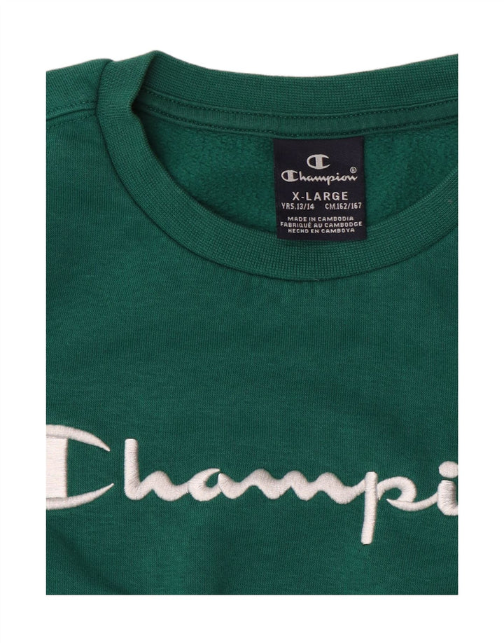 Champion Boys Grafisk Sweatshirt Jumper 13-14 år XL Grøn
