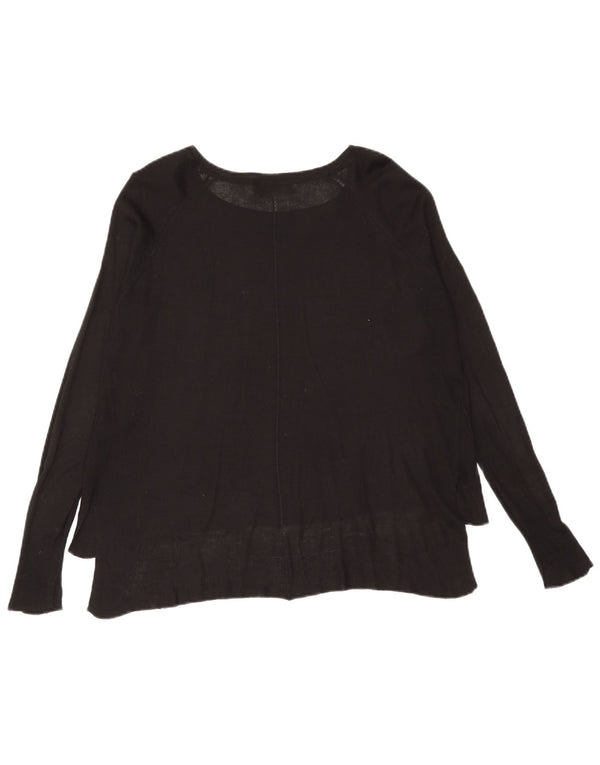 Zara Womens Oversized Top Long Sleeve UK 10 Small Black Viscose