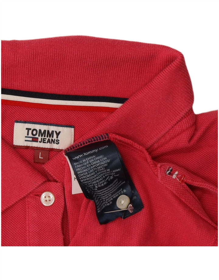 Tommy Hilfiger Dame Polo Shirt UK 16 Large Pink Bomuld