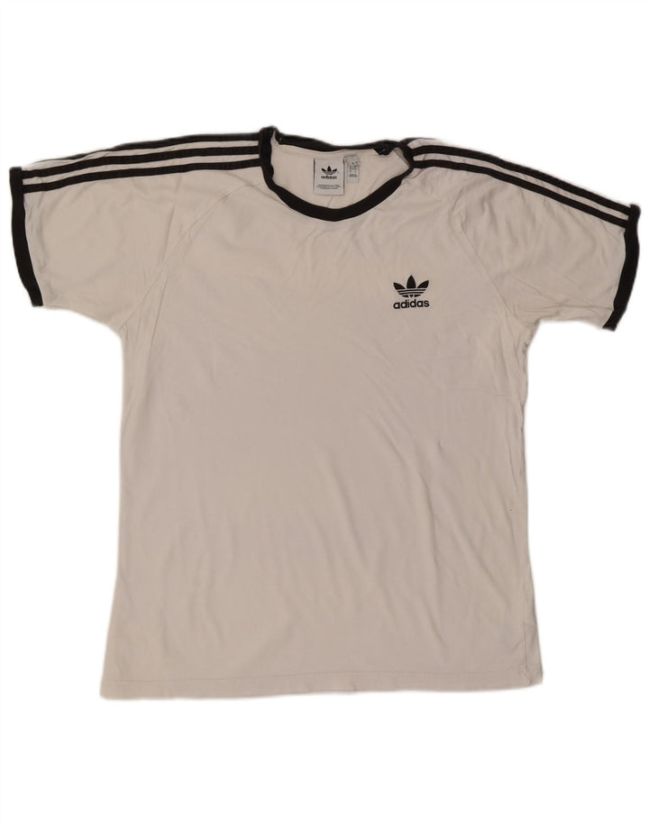 ADIDAS Herre T-Shirt Top Stor Hvid Bomuld