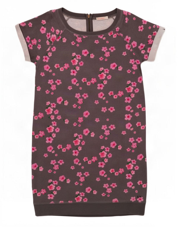 Sun68 Womens Shift Dress UK 10 Small Grey Floral Cotton