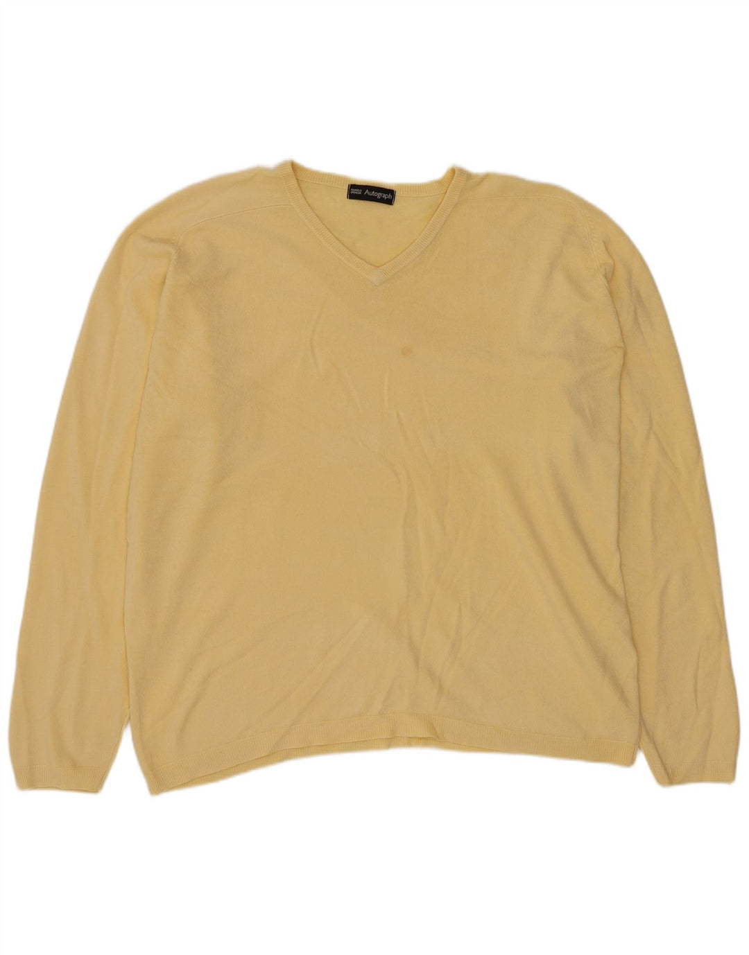 Marks & Spencer Herre Autograf V-hals sweater Stor Gul Akryl