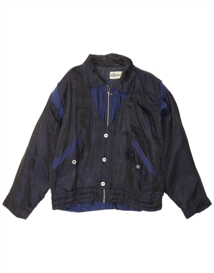 Chillytime Dame Windbreaker Jacket UK 38 Medium Navy Blue Colourblock