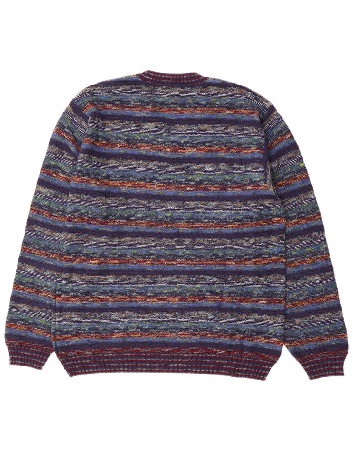 Il Granchio Herre V-hals sweater Medium Flerfarvet Stribet Bomuld