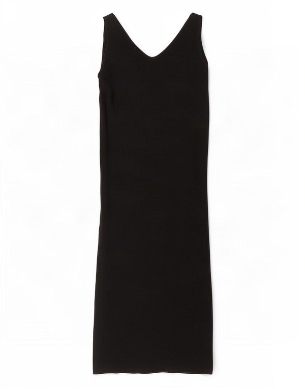 Marks & Spencer Dame Ærmeløs Shift Dress UK 10 Small Black Bomuld