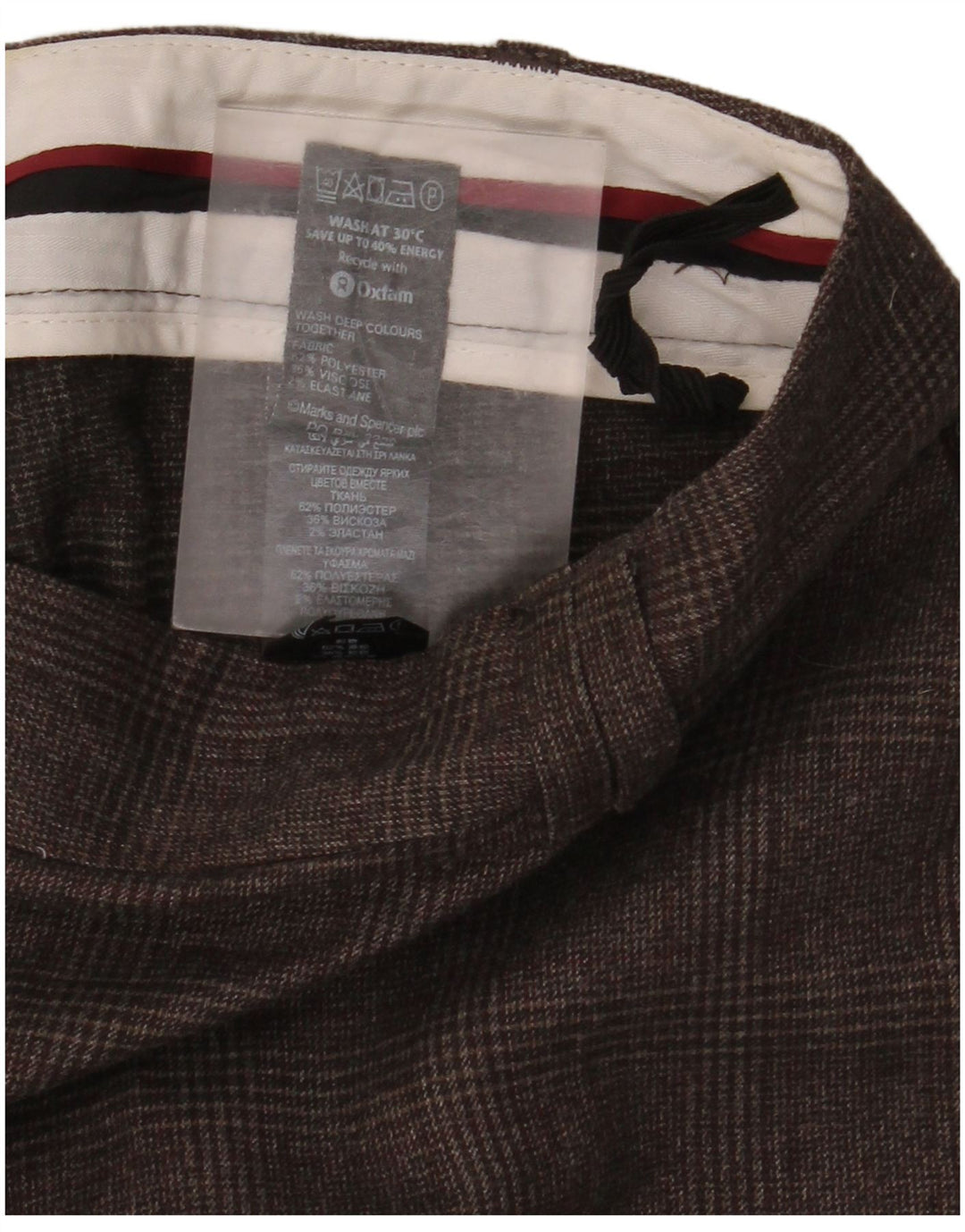 Marks & Spencer jakkesæt til kvinder UK 16 Large W38 L29 brun ternet
