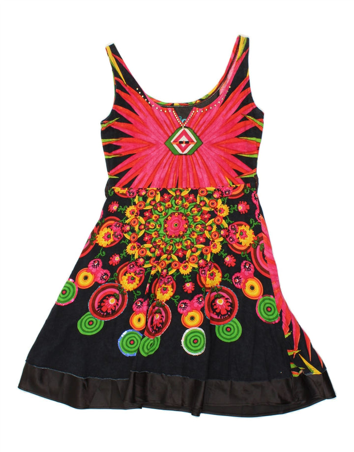 DESIGUAL Womens Sundress UK 10 Small Multicoloured Floral Cotton Vintage Desigual and Second-Hand Desigual from Messina Hembry 