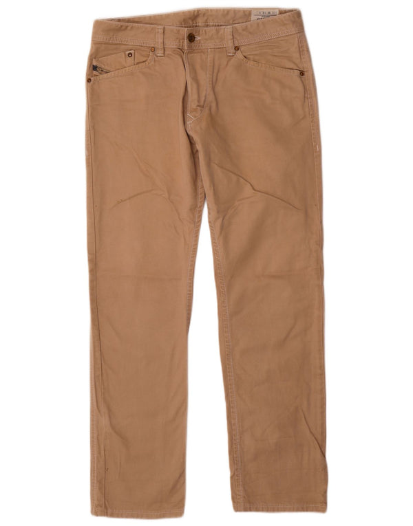 Diesel Mens Straight Jeans W32 L29 Beige Cotton
