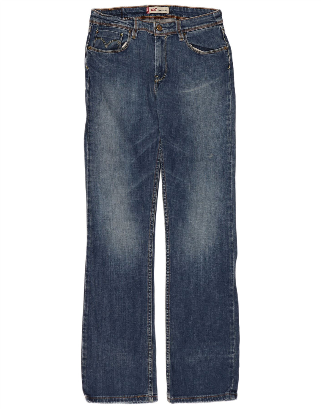LEVI'S Dame 627 Bootcut Jeans W29 L34 Blå Bomuld