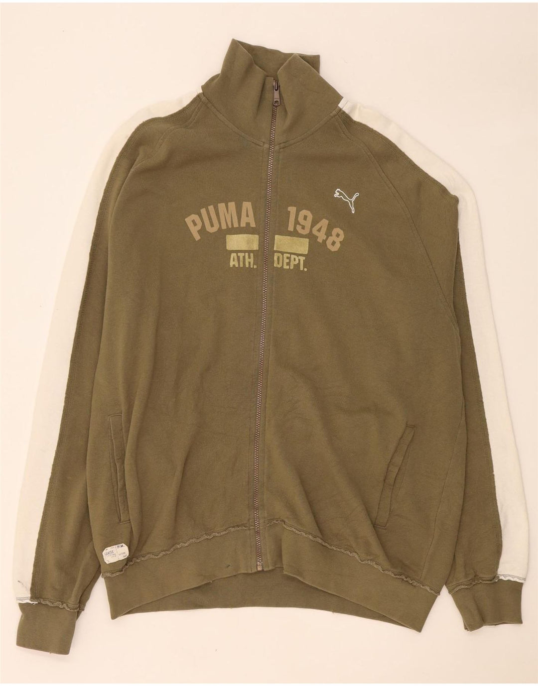 Puma Herre grafisk træningsdragt Topjakke 2XL Khaki Colourblock Bomuld