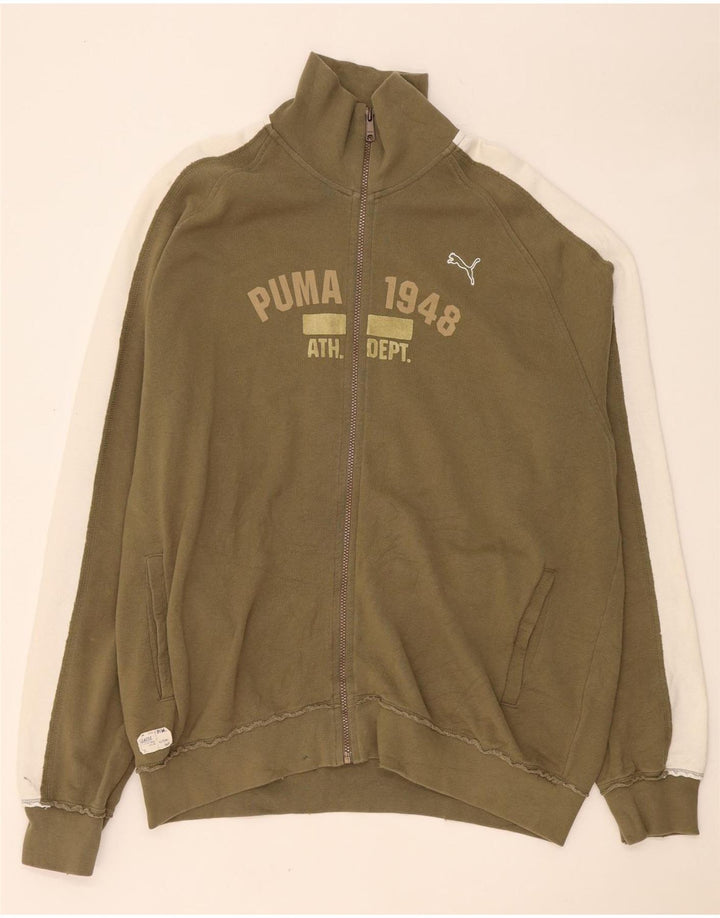 Puma Herre grafisk træningsdragt Topjakke 2XL Khaki Colourblock Bomuld