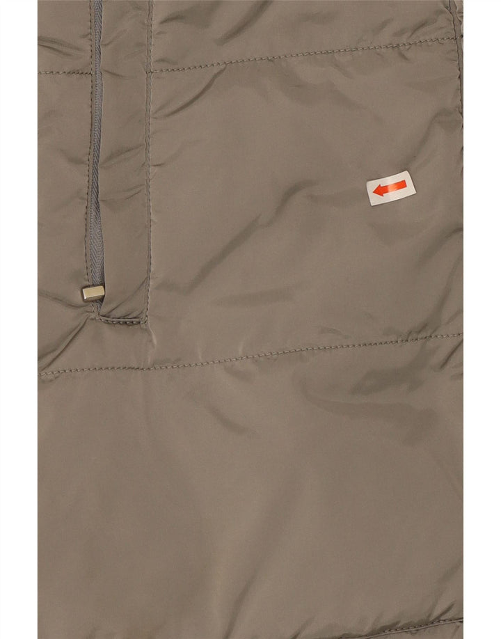 Max Mara Dame Hætte Vendbar Polstret Frakke UK 10 Lille Beige Polyamid