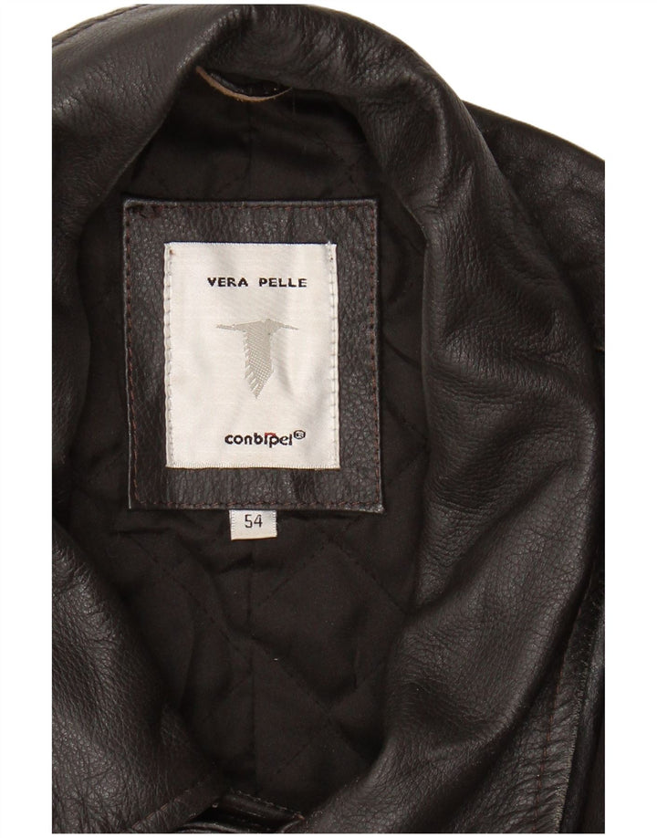 CONBIPEL Læderfrakke til mænd IT 54 XL Brunt læder