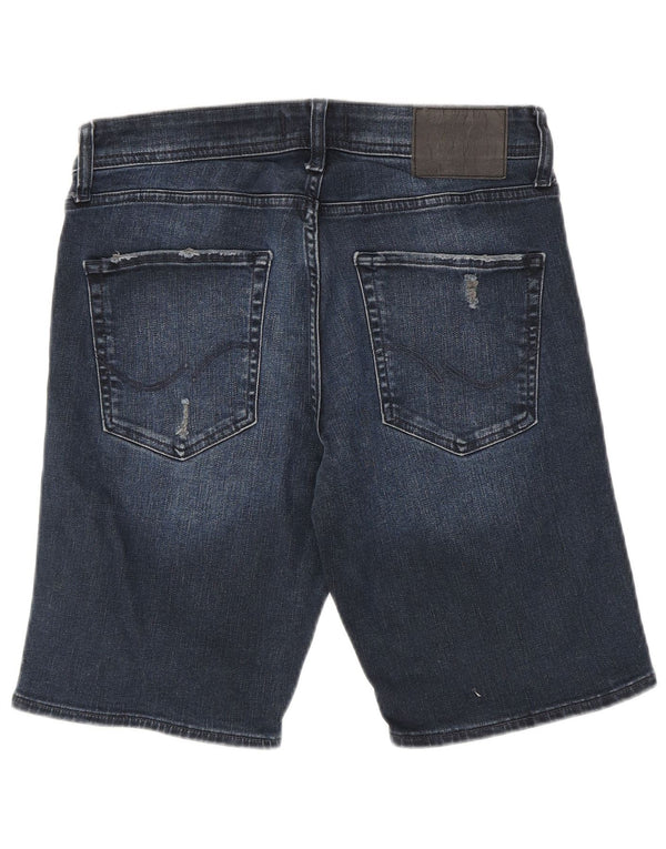 Jack & Jones Mens Regular Fit Denim Shorts Small W29 Navy Blue Cotton