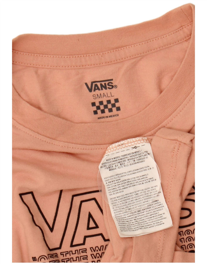 VANS Dame Grafisk Top Langærmet UK 10 Small Pink Bomuld