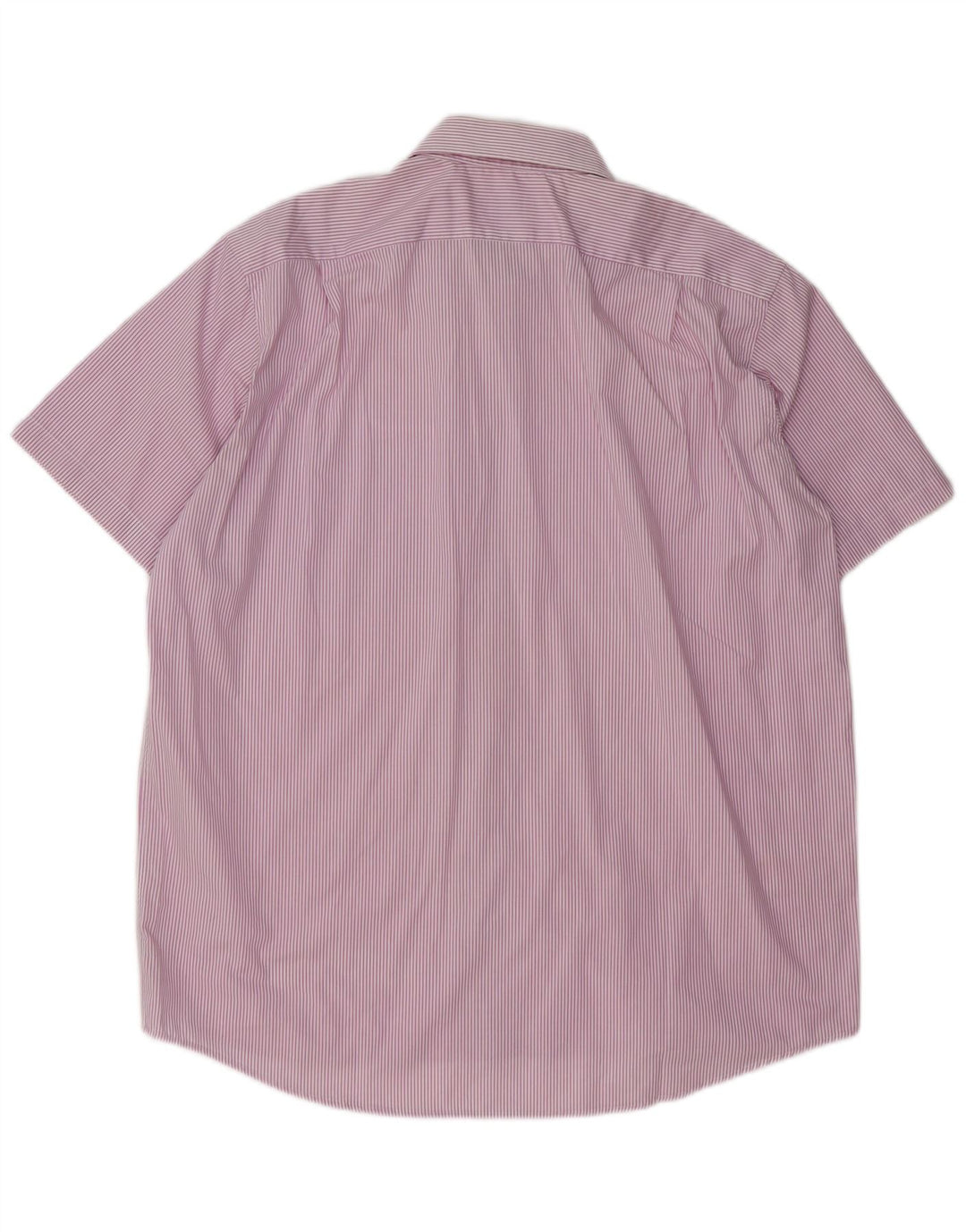 LACOSTE Kortærmet Herreskjorte Størrelse 45 XL Lilla Nålestribet Bomuld