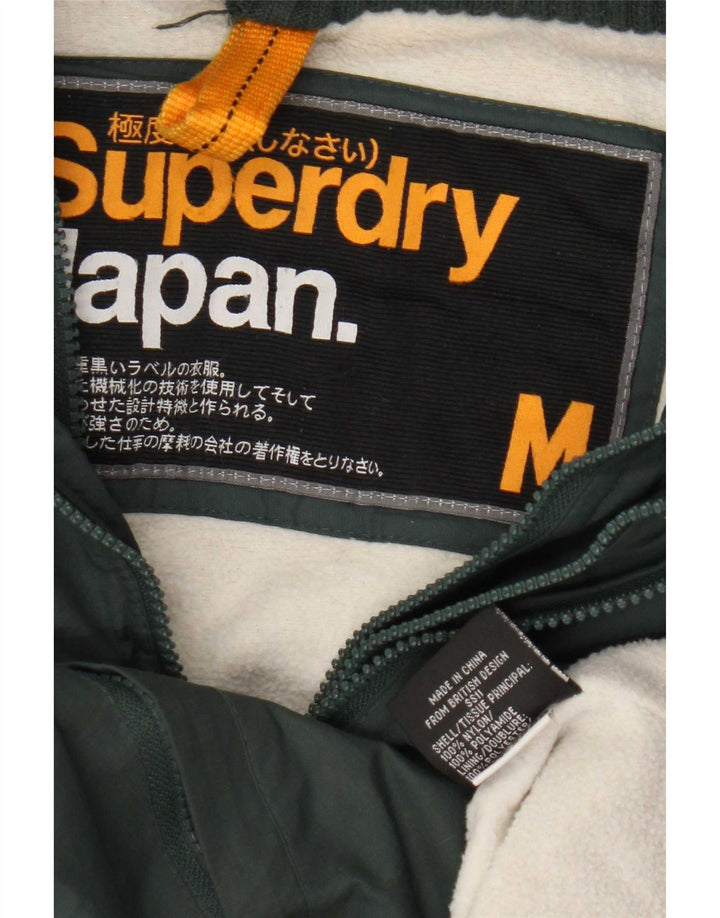 Superdry Windbreaker-jakke med hætte til mænd UK 38 Medium Green Nylon
